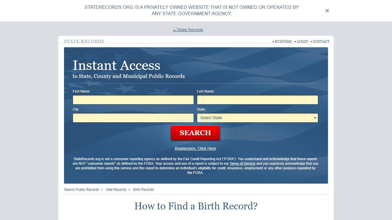 How to Find a Birth Record | StateRecords.org